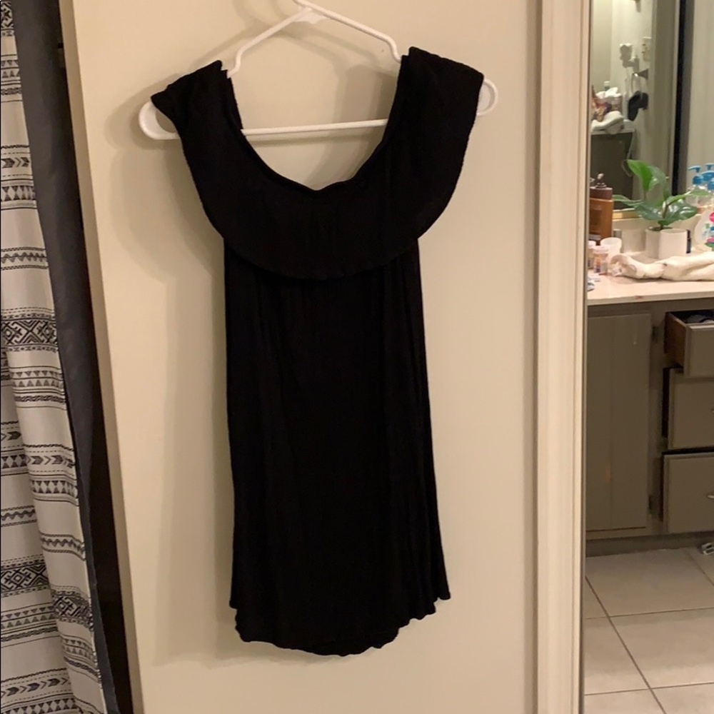 Off shoulder, black flowy top